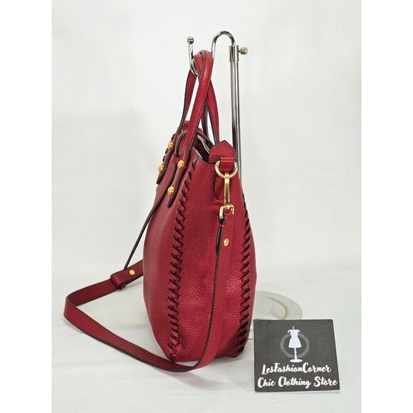 Annabel Ingall Women's Red Leather Ella Whipstitch Tote Bag Medium 2001 - Picture 12 of 15